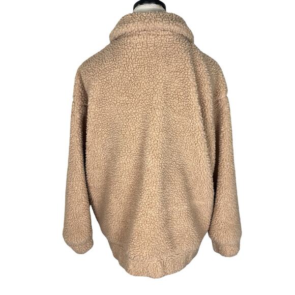 I. AM. GIA Pixie Sherpa Fleece Jacket Oversized Teddy Coat Camel Size Small - Picture 4 of 9